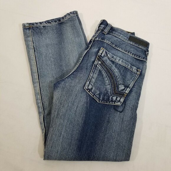 Ring of Fire Women's Straight Fit Cotton Jeans Low Rise Crosstown Blue  12x26 - Picture 1 of 9